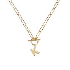 Toggle Initial Necklace Gold