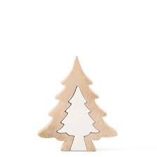 Wood Tree with White Enamel Cutout