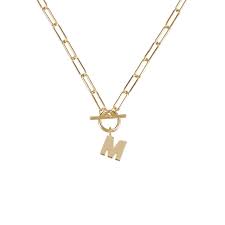 Toggle Initial Necklace Gold