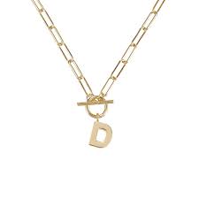 Toggle Initial Necklace Gold