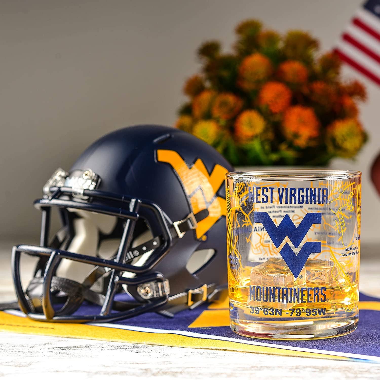 West Virginia University Rocks Glass