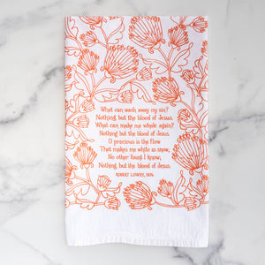 Nothing But the Blood Hymn Tea Towel