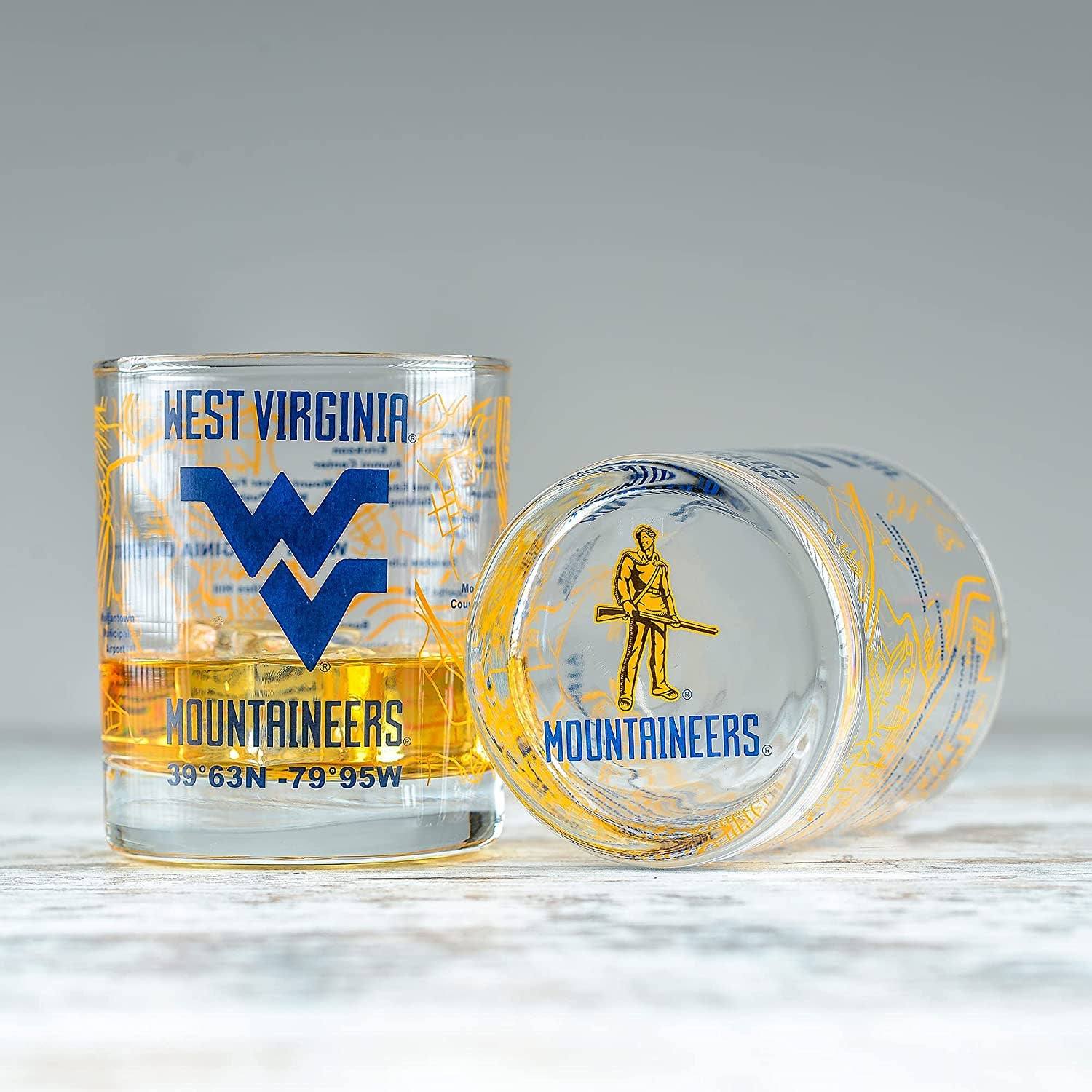 West Virginia University Rocks Glass