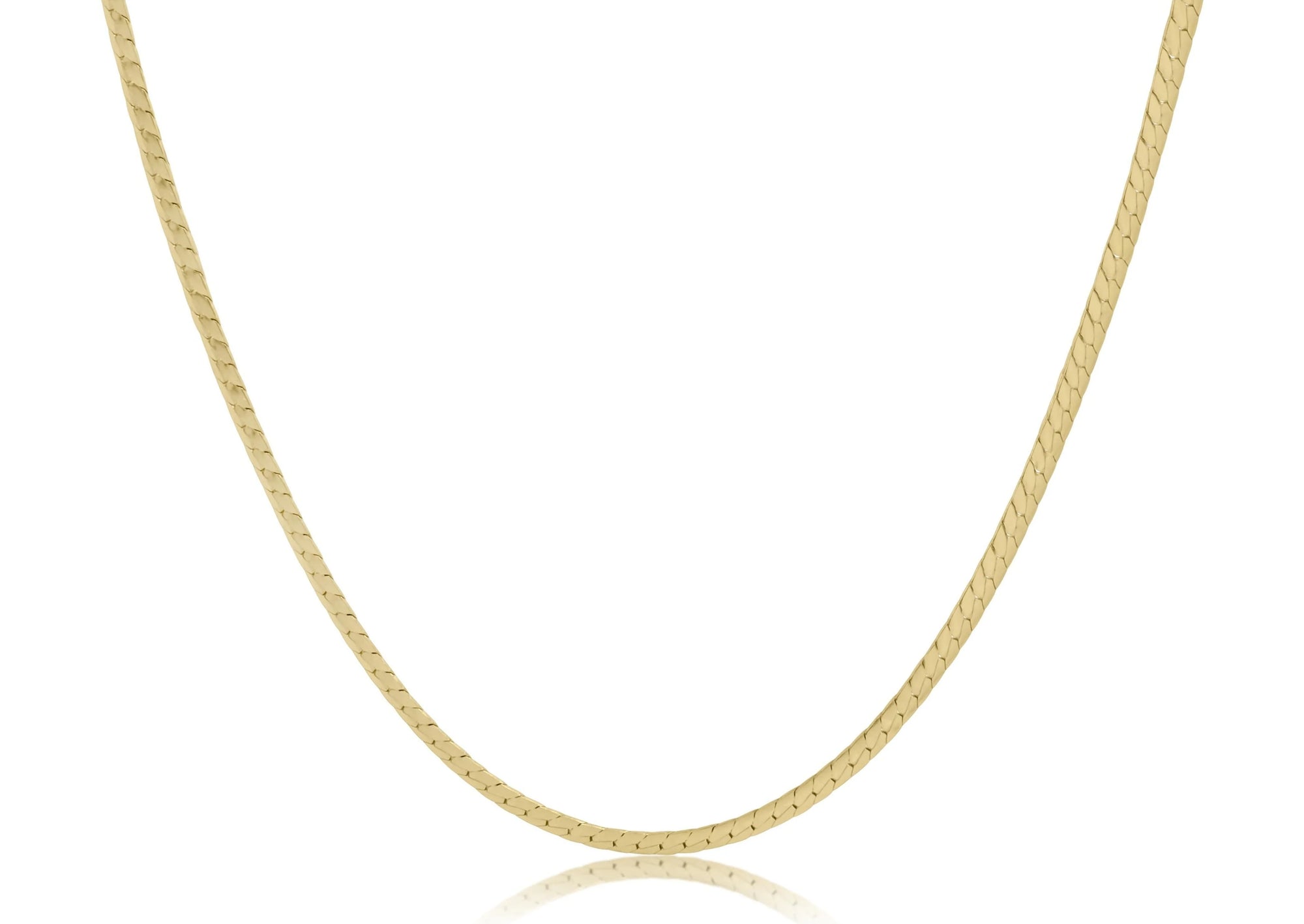 15" CHOKER HERRINGBONE CHAIN - GOLD