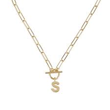 Toggle Initial Necklace Gold