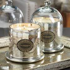 Mercury Glass Cloche Candle