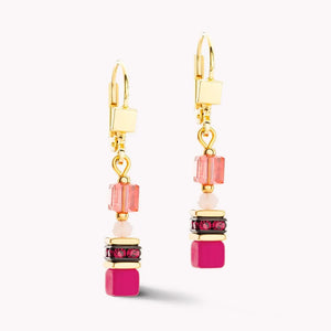 Mini Geocube Earrings Magenta