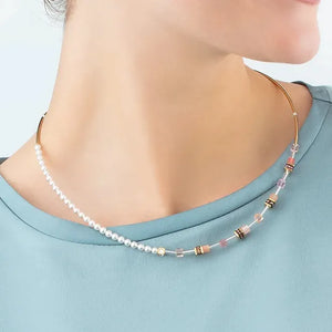 Geocube Mini Pearl Necklace Apricot