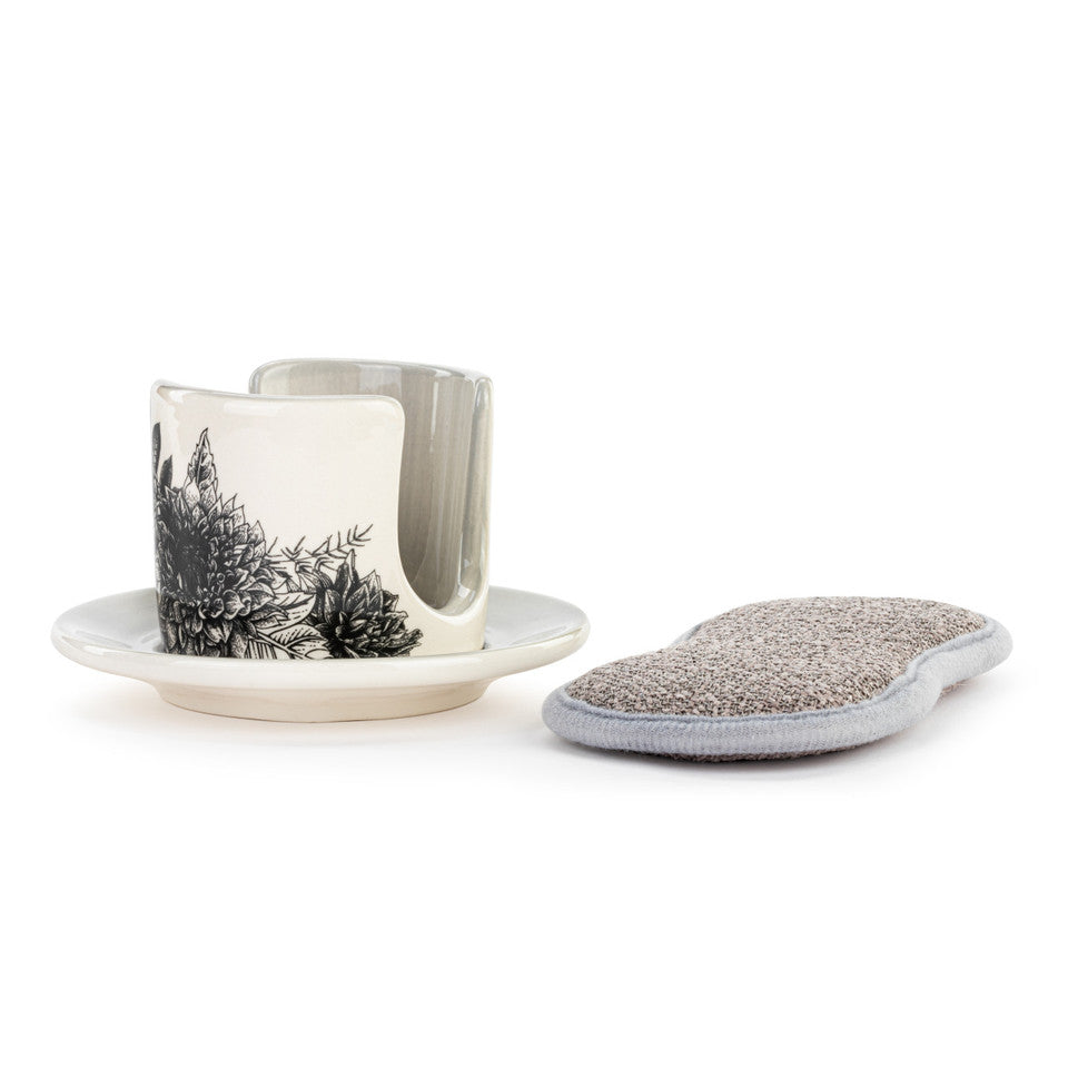 Floral Soap & Sponge Dish