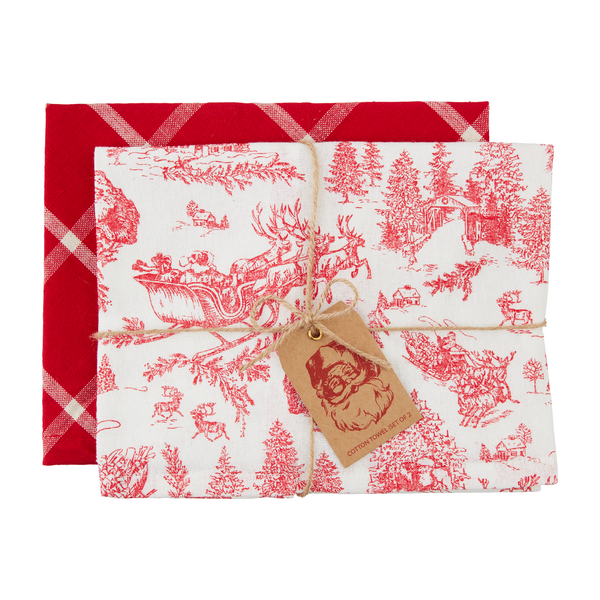 Toile Tea Towel Set