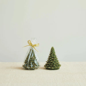 Gold Tipped Tree Candle