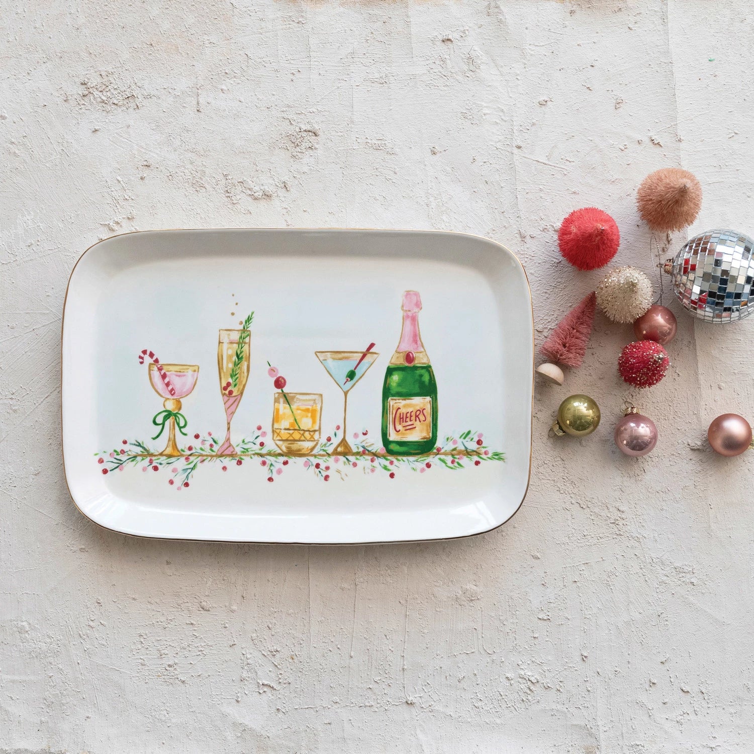 Platter with holiday cocktails