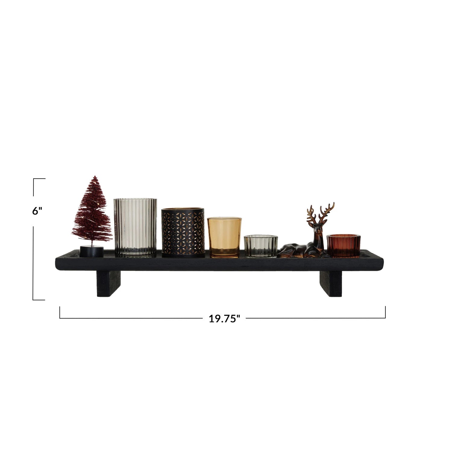 Holiday Wood Tray with Votives