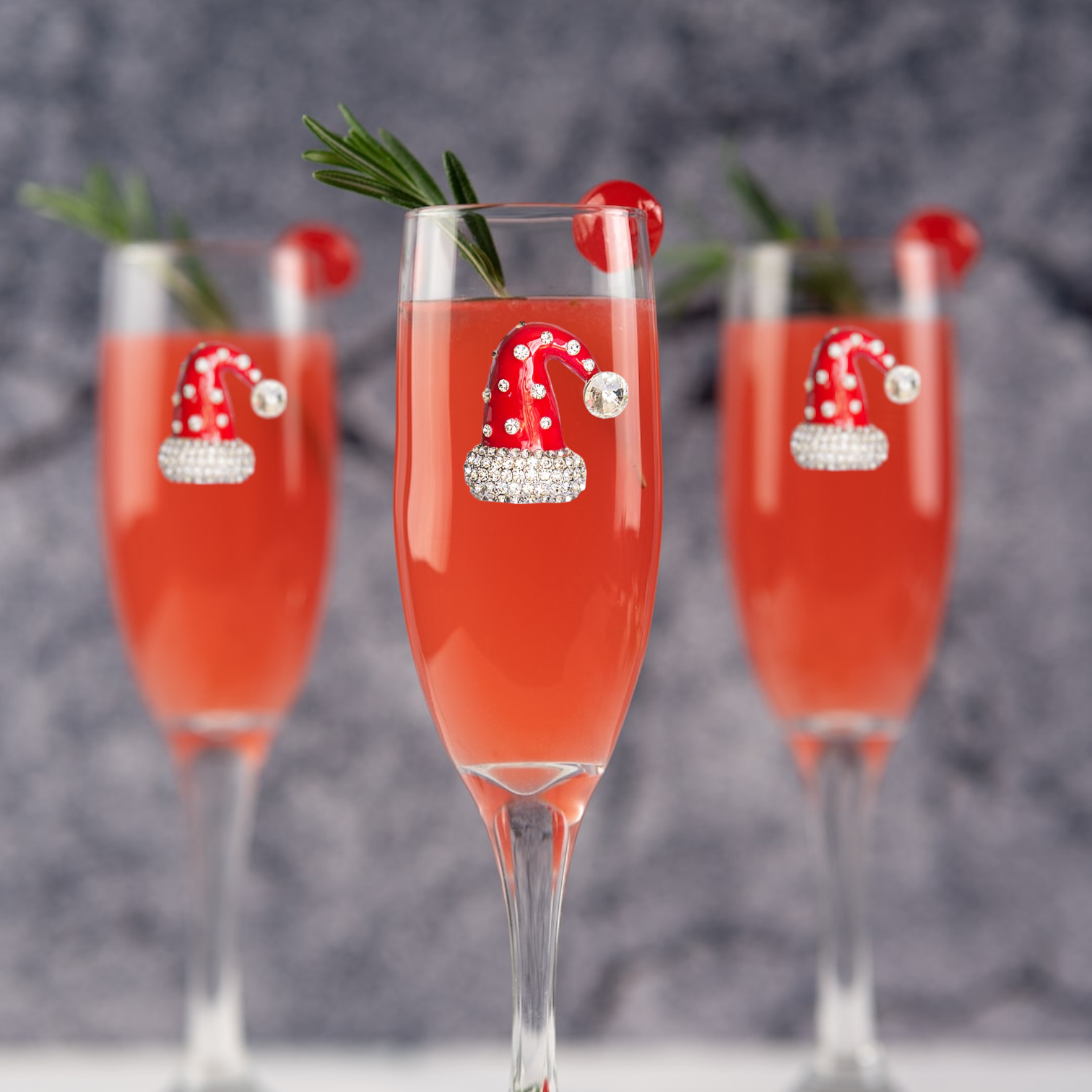 Christmas Hat Champagne Flute