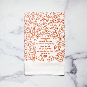 Amazing Grace Hymn Tea Towel