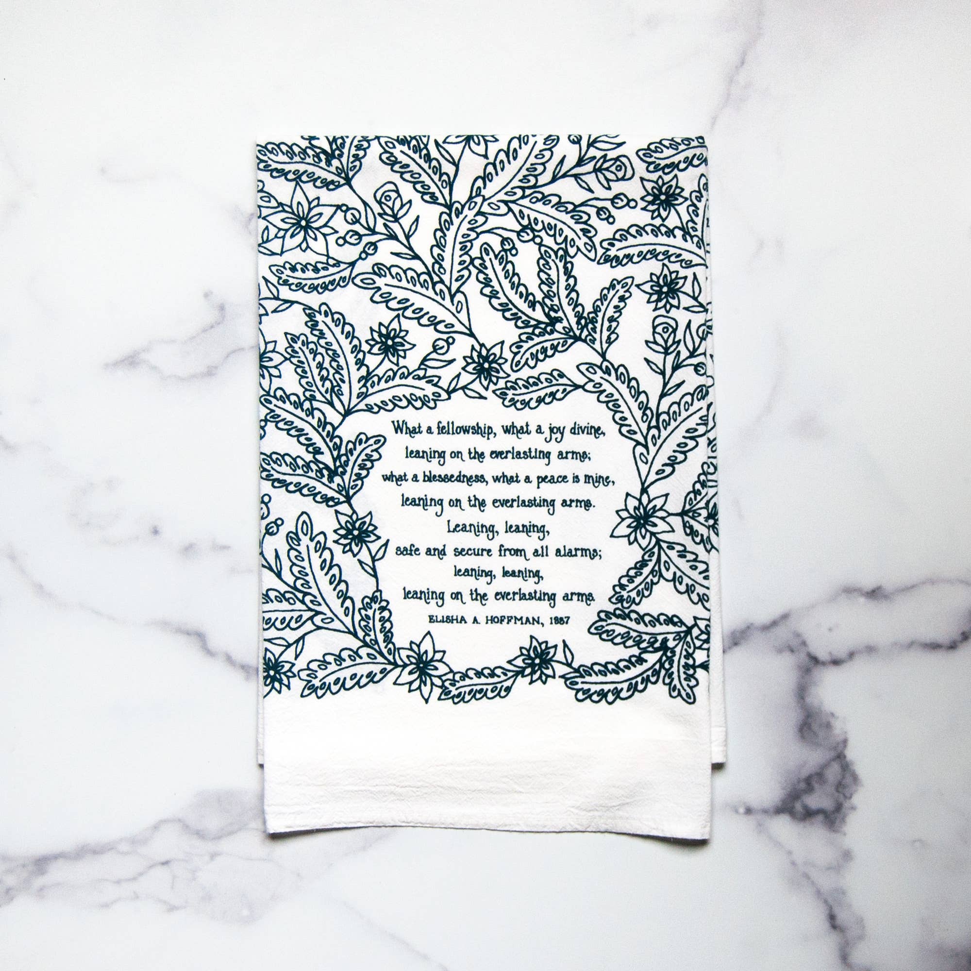 Leaning On The Everlasting Arms Hymn Tea Towel