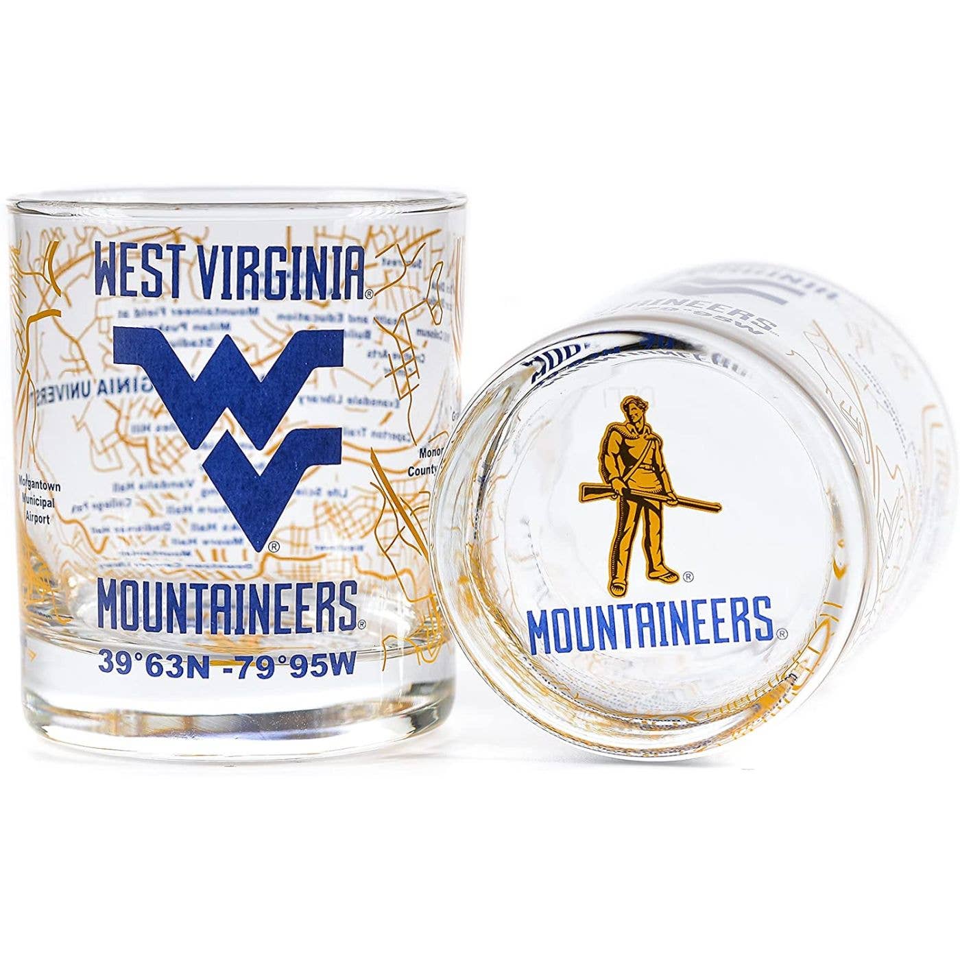 West Virginia University Rocks Glass