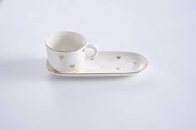 Hearts Cup and Plate Set